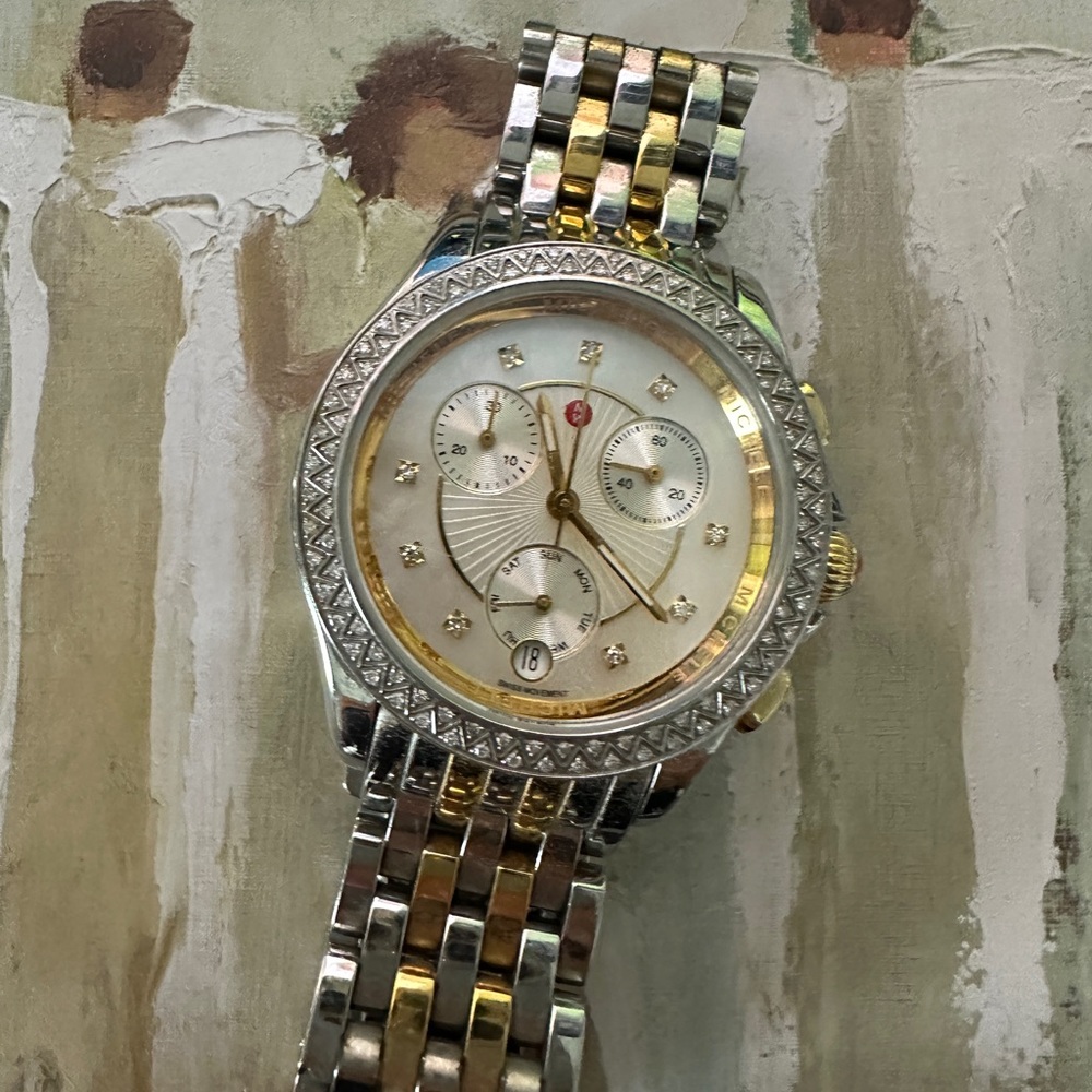 Michele two-tone watch